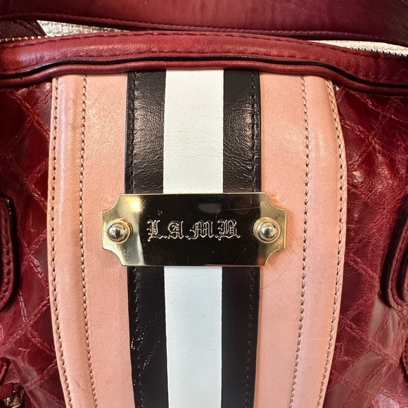 L.A.M.B. Red leather boston/bowler style bag - Picture 2 of 13